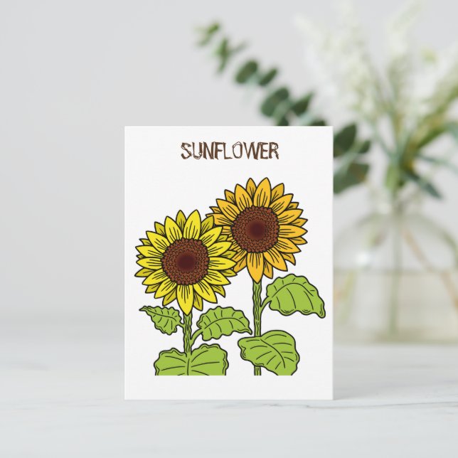 Carte Postale Sunflower jaune (Debout devant)