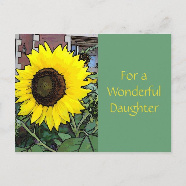 Carte Postale Sunflower large yellow (Devant)