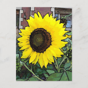 Carte Postale Sunflower large yellow