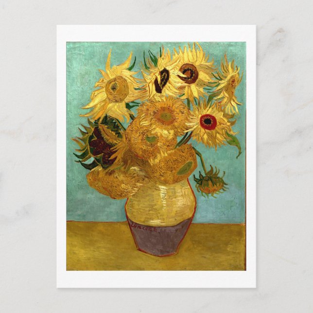 Carte Postale Sunflowers dans Vase Van Gogh Art (Devant)
