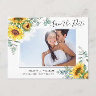 Carte Postale Sunflowers Eucalyptus photo mariage Enregistrer la