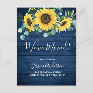 Carte Postale Sunflowers Eucalyptus Rustic Moving Faire-part