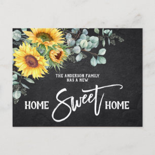 Carte Postale Sunflowers Home Sweet Home Moving Faire-part