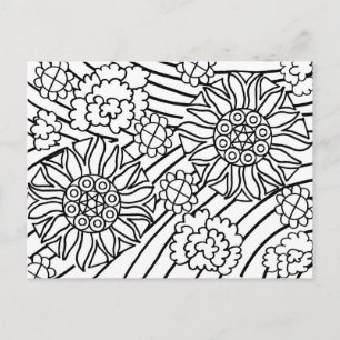 Carte Postale Sunflowers in Summer color your card