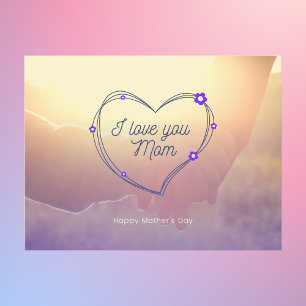 Carte Postale Sunlit Coeur Je t'aime Maman