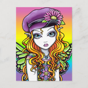 Carte postale "Sunny" Cute Rainbow Butterfly Fairy