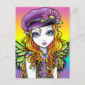 Carte postale "Sunny" Cute Rainbow Butterfly Fairy