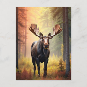 Carte Postale *~* Sunny Golden AP49 MOOSE Forêt naturelle