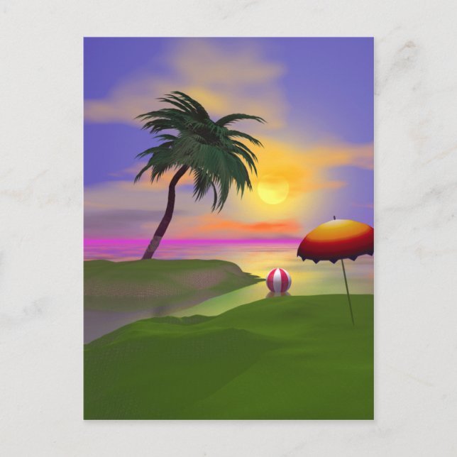 Carte Postale Sunny Island Beach Vacances (Devant)