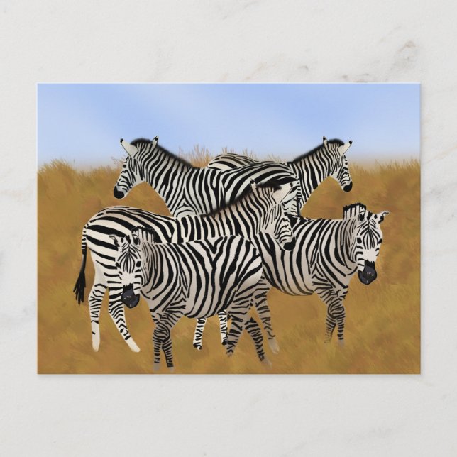Carte Postale Sunny Serengeti Zebra | Safari pour la faune afric (Devant)