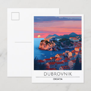 Carte Postale Sunrise Dubrovnik Croatie Voyage