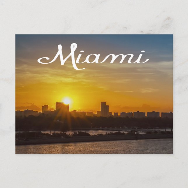 Carte Postale Sunrise Miami Skyline, Floride - États-Unis (Devant)