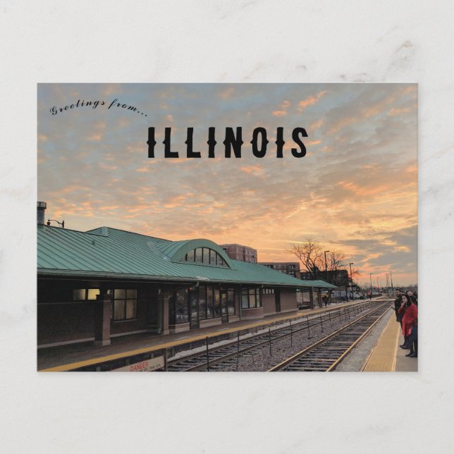 Carte Postale Sunrise Over Des Plaines Train Station Illinois (Devant)