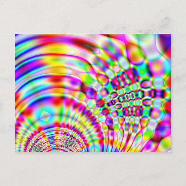 Carte Postale Sunrise Psychedelic Arc-en-ciel Hippie (Devant)