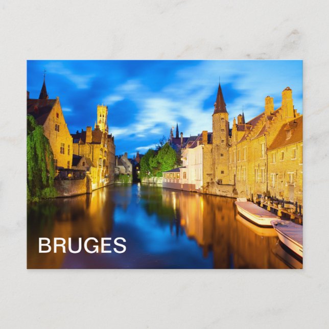 Carte Postale Sunset à Bruges. Belgique (Devant)
