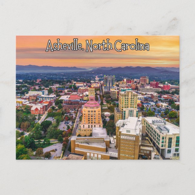 Carte Postale Sunset Asheville Caroline du Nord (Devant)