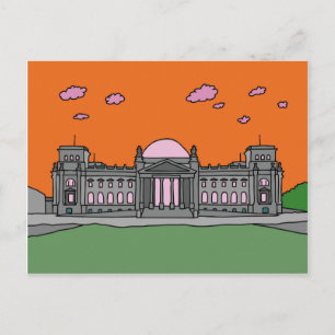 Carte Postale Sunset at the Reichstag building in Berlin