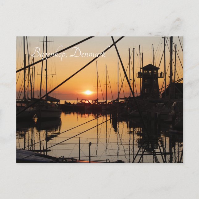 Carte Postale Sunset Bagenkop Harbour, Langeland, Danemark (Devant)