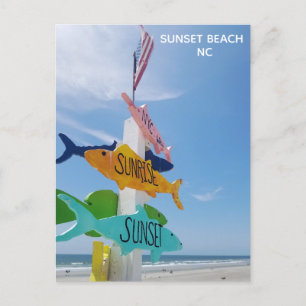 Carte Postale Sunset Beach Pier Caroline du Nord Voyage