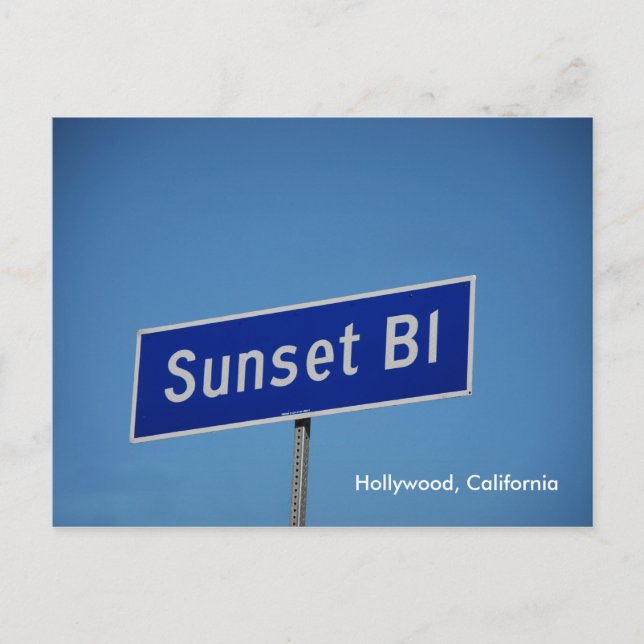 Carte Postale Sunset Blvd, Hollywood, Californie (Devant)