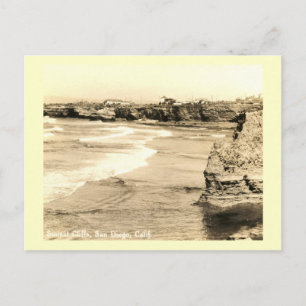 Carte Postale Sunset Cliffs, San Diego, Californie Vintage