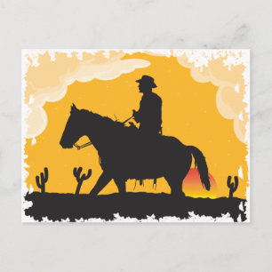 Carte Postale Sunset Cowboy