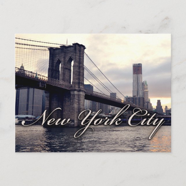 Carte postale Sunset de New York Brooklyn Bridge (Devant)