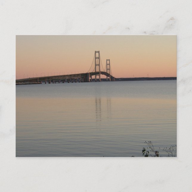 Carte Postale Sunset du pont Mackinac, Michigan (Devant)