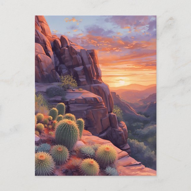 Carte postale Sunset du Southwestern Desert Canyon (Devant)
