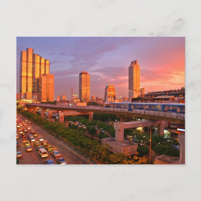 Carte Postale Sunset du train aérien de Bangkok (Devant)