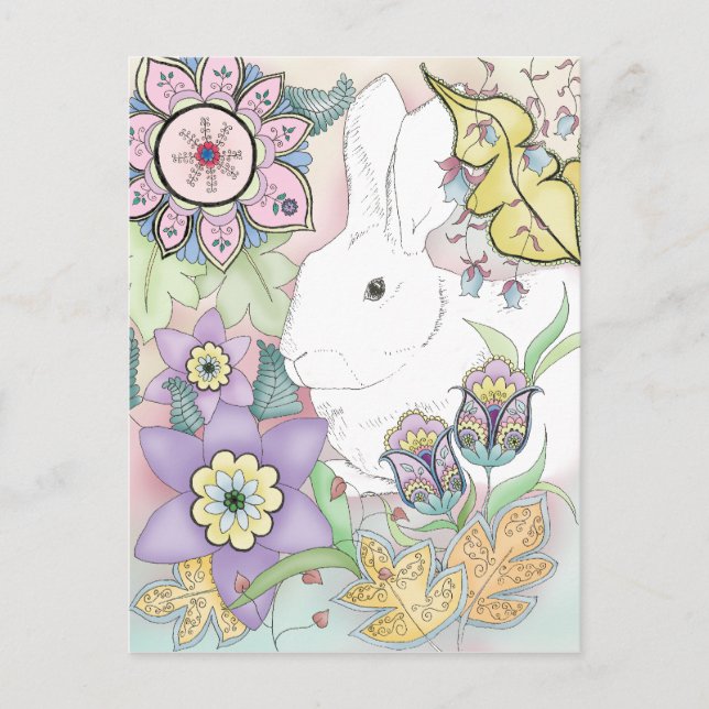 Carte postale Sunset Garden Rabbit (Devant)