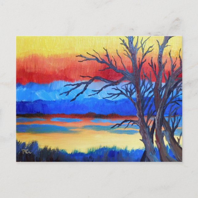 Carte Postale Sunset Lakeside (Devant)
