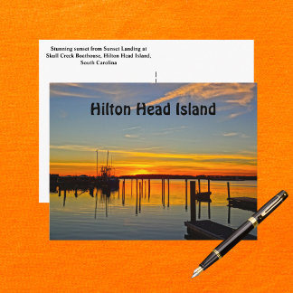 Carte Postale Sunset Landing Skull Creek Boathouse Hilton Head