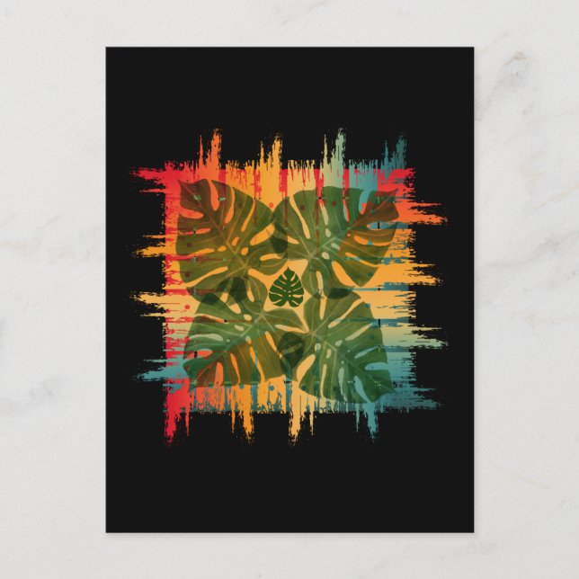 CARTE POSTALE SUNSET LEAFY TROPICAL (Devant)