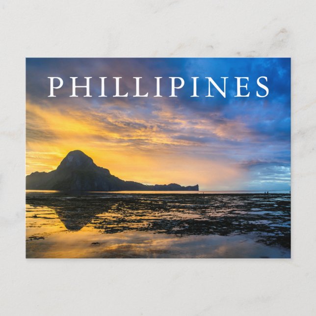 Carte Postale Sunset Of Bay Of El Nido (Devant)
