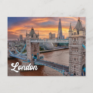 Carte Postale Sunset Over London, Angleterre, Royaume-Uni