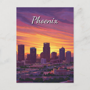 Carte Postale Sunset Phoenix Skyline Arizona Travel