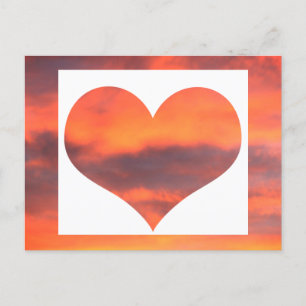 Carte Postale Sunset Sky Photo Paysage Orange Heart