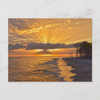 Carte Postale Sunset Sunbeams sur l'île Dauphin, Alabama