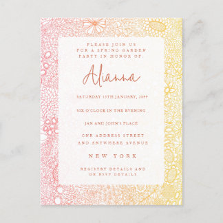 Carte Postale Sunset Sunrise Garden Scène Artiste Coral Peach