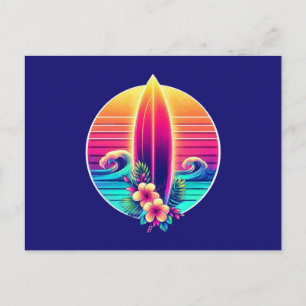 Carte Postale Sunset Surfboard Paradise