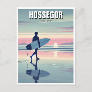 Carte Postale Sunset Surfer moderne Hossegor France
