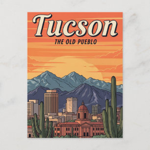 Carte Postale Sunset Tuscon Skyline Arizona Travel