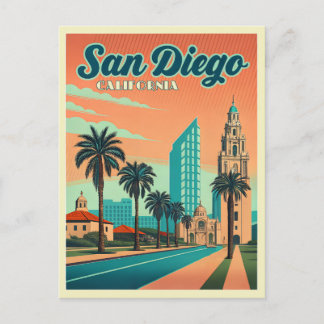Carte Postale Sunset vintage San Diego California