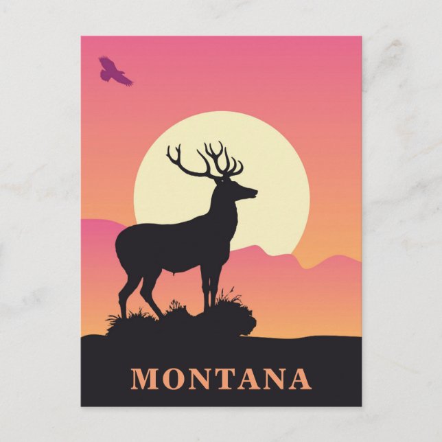 Carte Postale Sunset Vintage voyage Montana (Devant)