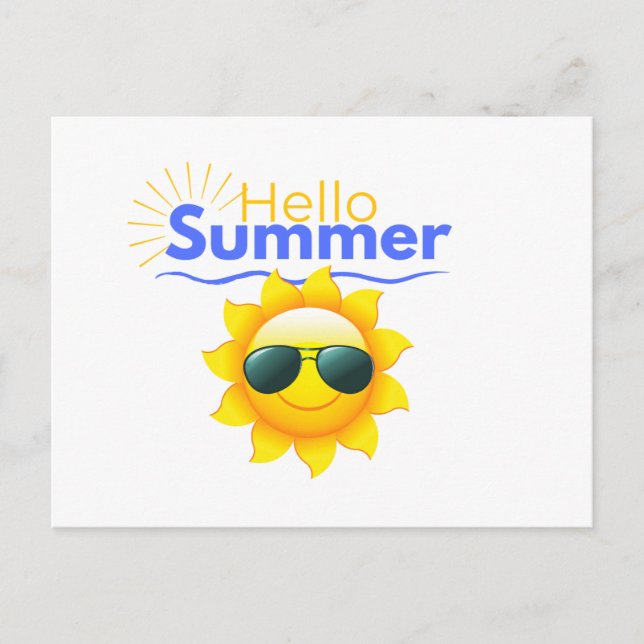 Carte Postale Sunshine "Hello Summer" (Devant)