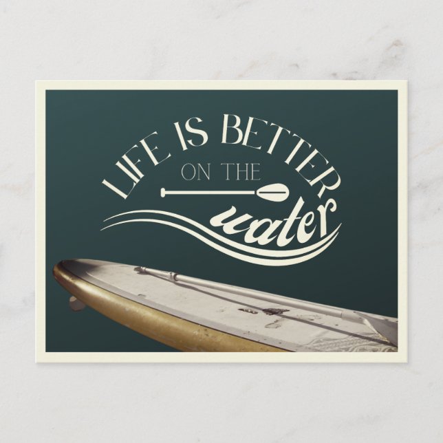 Carte Postale SUP stand up paddle vacances rétro (Devant)