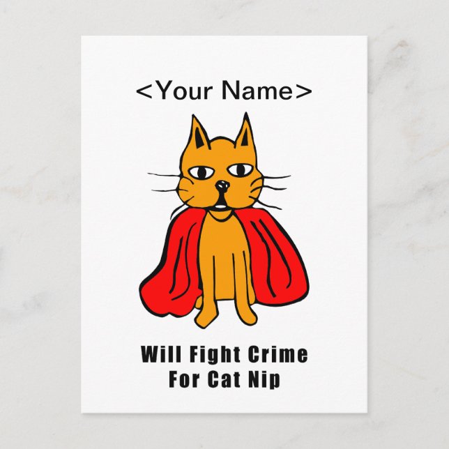 Carte Postale Super Cat Fight Crime For Catnip ( ajoutez votre n (Devant)