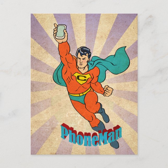 Carte Postale Super Cell Phone Man (Devant)