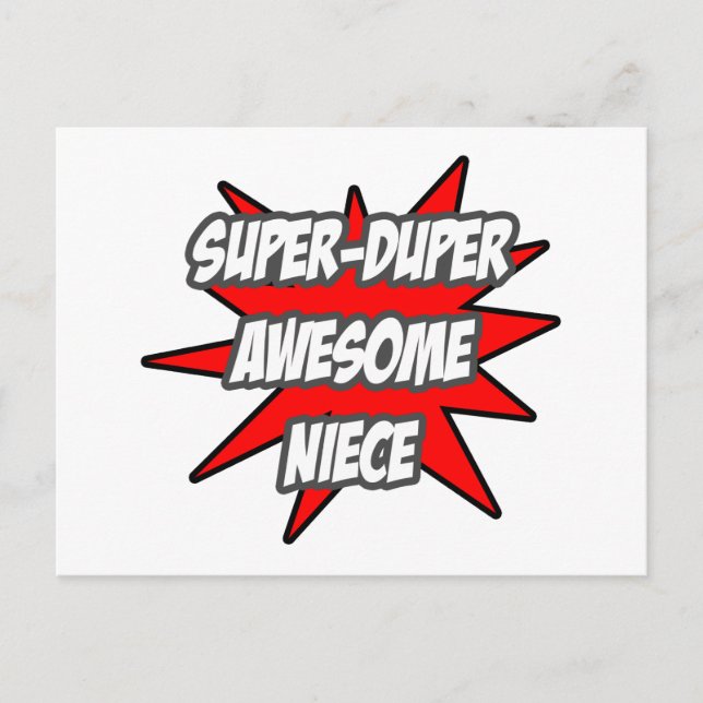 Carte Postale Super Duper Awesome Nièce (Devant)